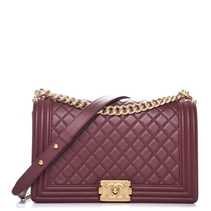 Chanel Lambskin Quilted New Medium Boy Flap Dark Red 1 of 9