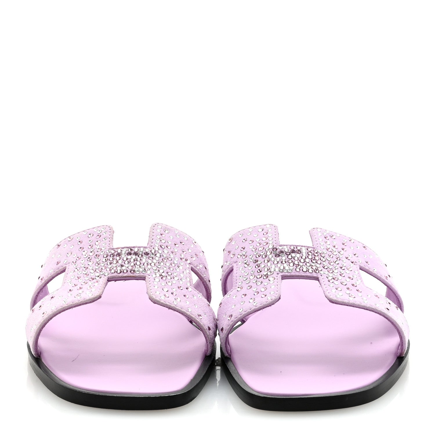 Hermes Suede Goatskin Crystal Oran Sandals 37 Violet Amethyste 3 of 10