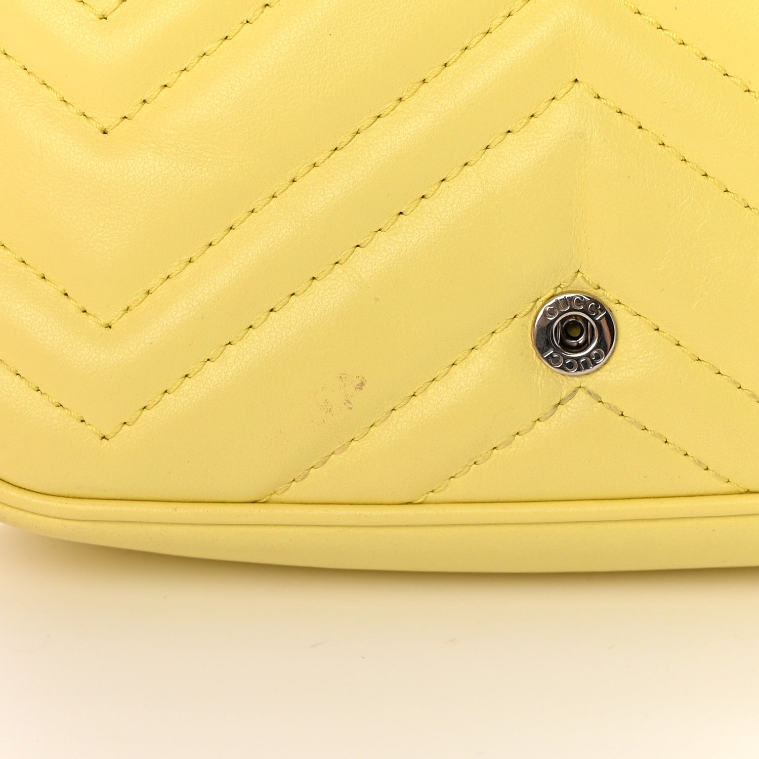 Gucci Calfskin Matelasse Super Mini GG Marmont Shoulder Bag Banana 12 of 18