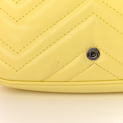 Gucci Calfskin Matelasse Super Mini GG Marmont Shoulder Bag Banana 12 of 18