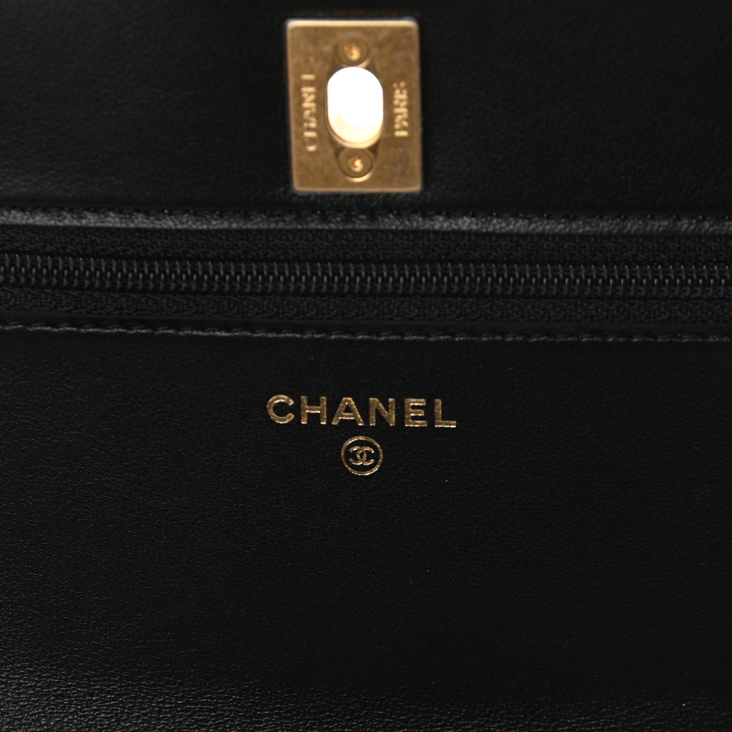 Chanel Lambskin Quilted CC Pearl Crush Wallet on Chain WOC Black 6 of 10