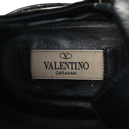 Valentino Garavani Calfskin Rockstud Combat Ankle Boots 40 Black 8 of 11