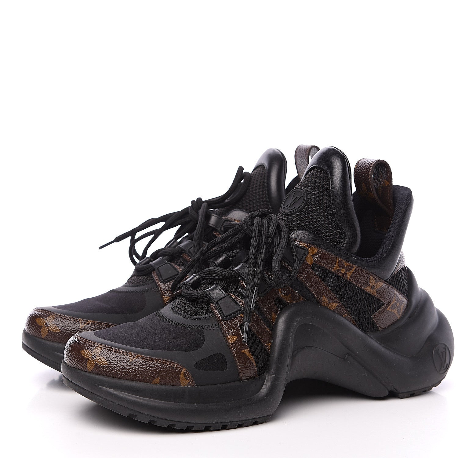 Louis Vuitton Calfskin Patent Monogram LV Archlight Sneakers 38.5 Black 3 of 7