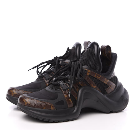 Louis Vuitton Calfskin Patent Monogram LV Archlight Sneakers 38.5 Black 3 of 7