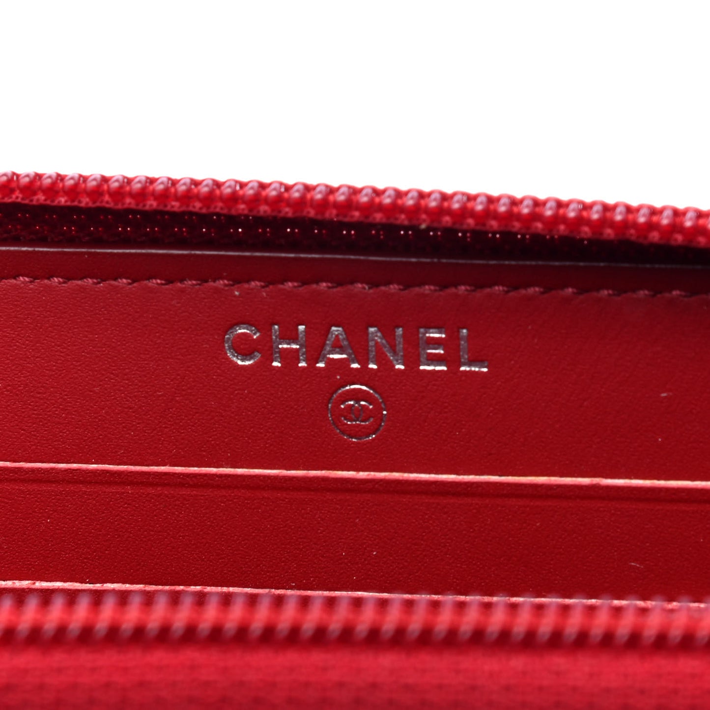 Caviar Quilted Small Boy Zip Around Wallet Dark Red