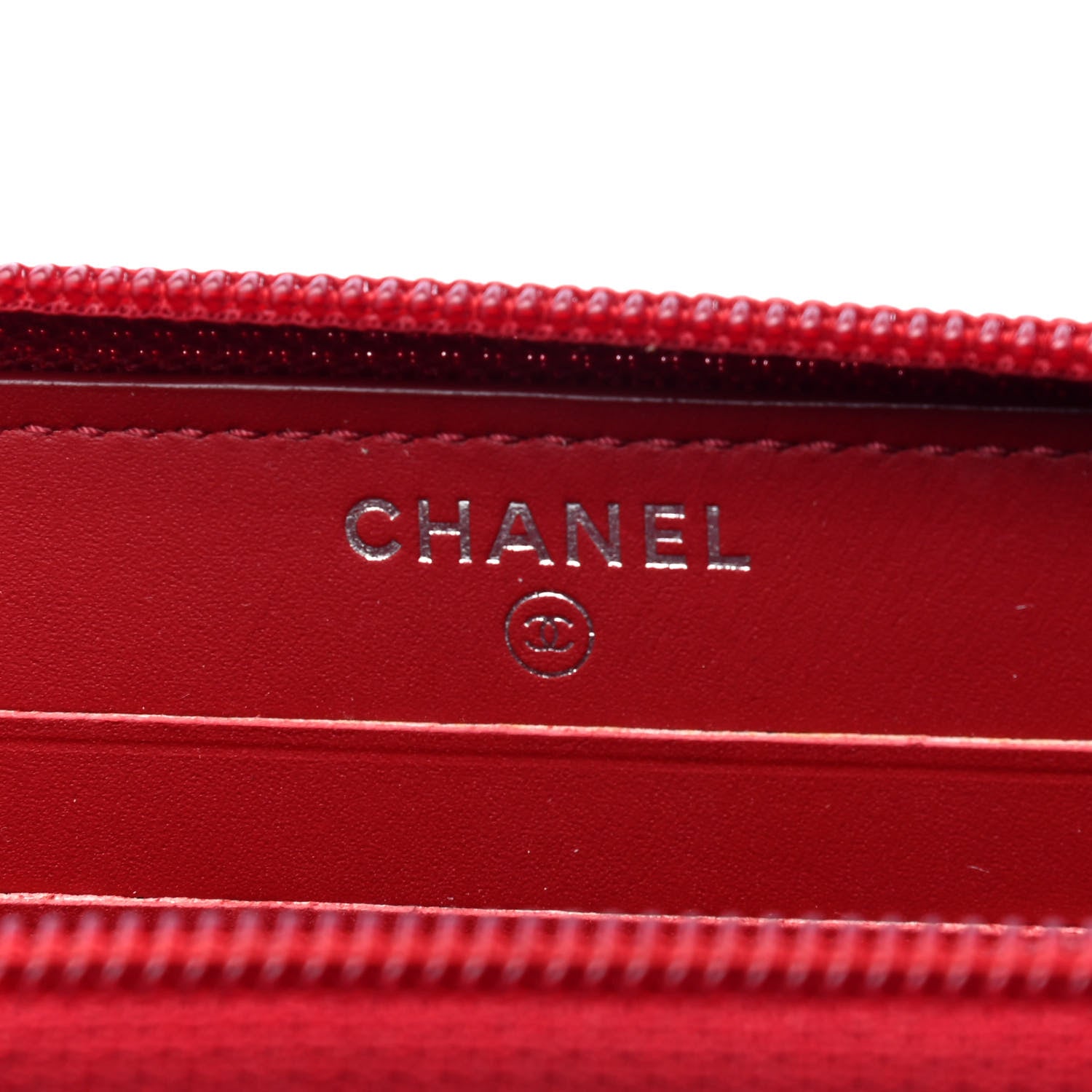 Chanel Caviar Quilted Small Boy Zip Around Wallet Dark Red 4 of 4