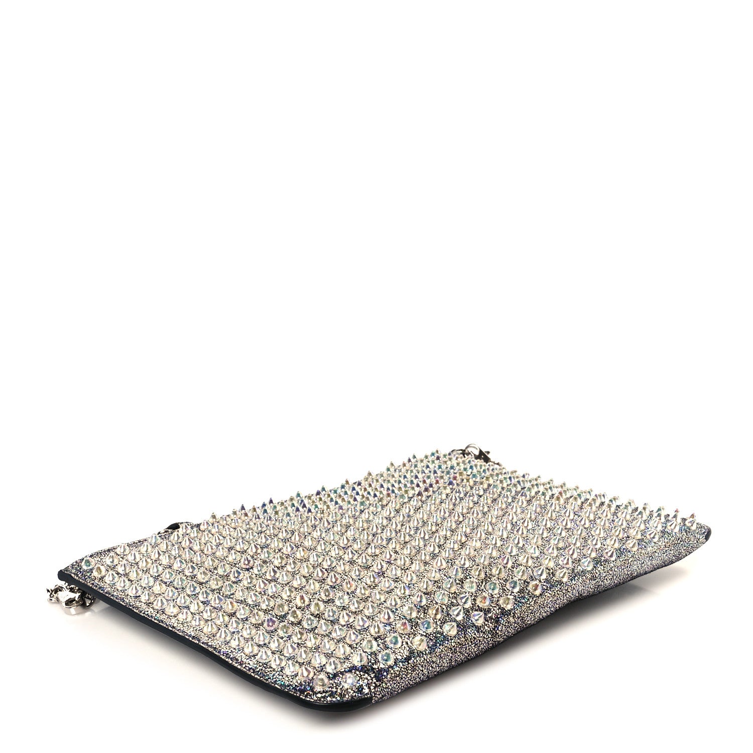Christian Louboutin Nappa Mica Studded Loubiclutch Silver 4 of 10