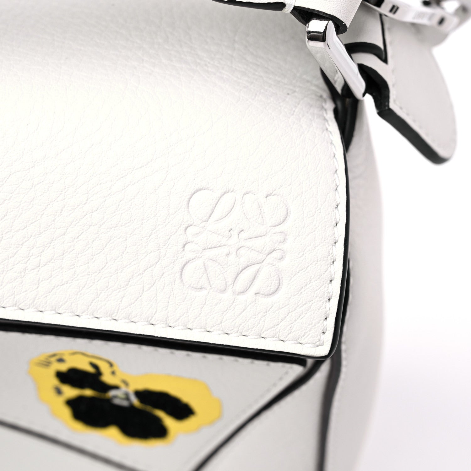 Loewe Calfskin Small Pansies Print Puzzle Bag Soft White 9 of 9