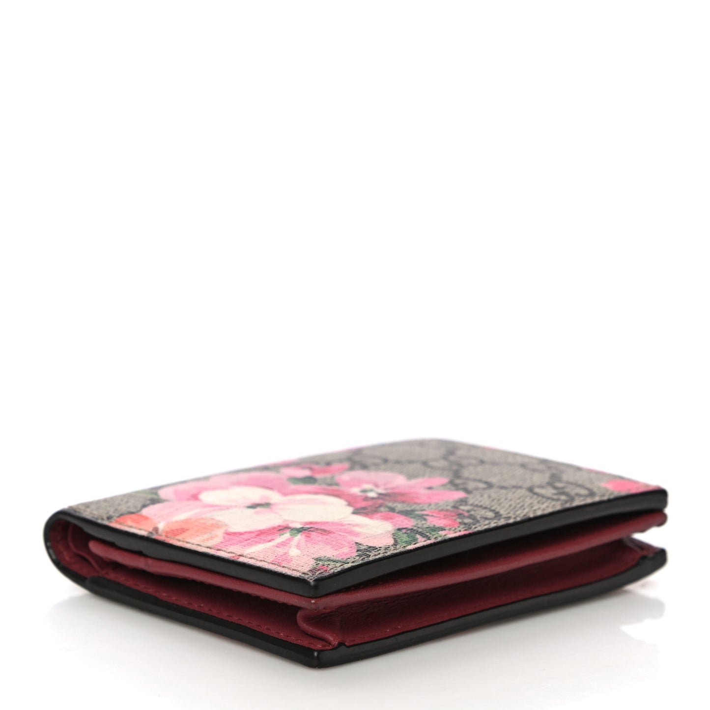 GG Supreme Monogram Blooms Card Case Beige Multicolor Dry Rose