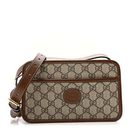 Gucci GG Supreme Monogram Azalea Calfskin Mini Retro Interlocking G Shoulder Bag Beige Ebony Brown Sugar 1 of 10