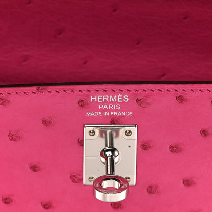 Hermes Ostrich Kelly Sellier 25 Rose Tyrien 6 of 11
