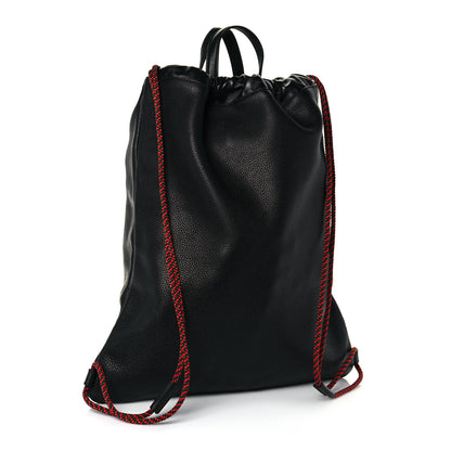 Gucci Calfskin Logo Drawstring Backpack Black 3 of 13