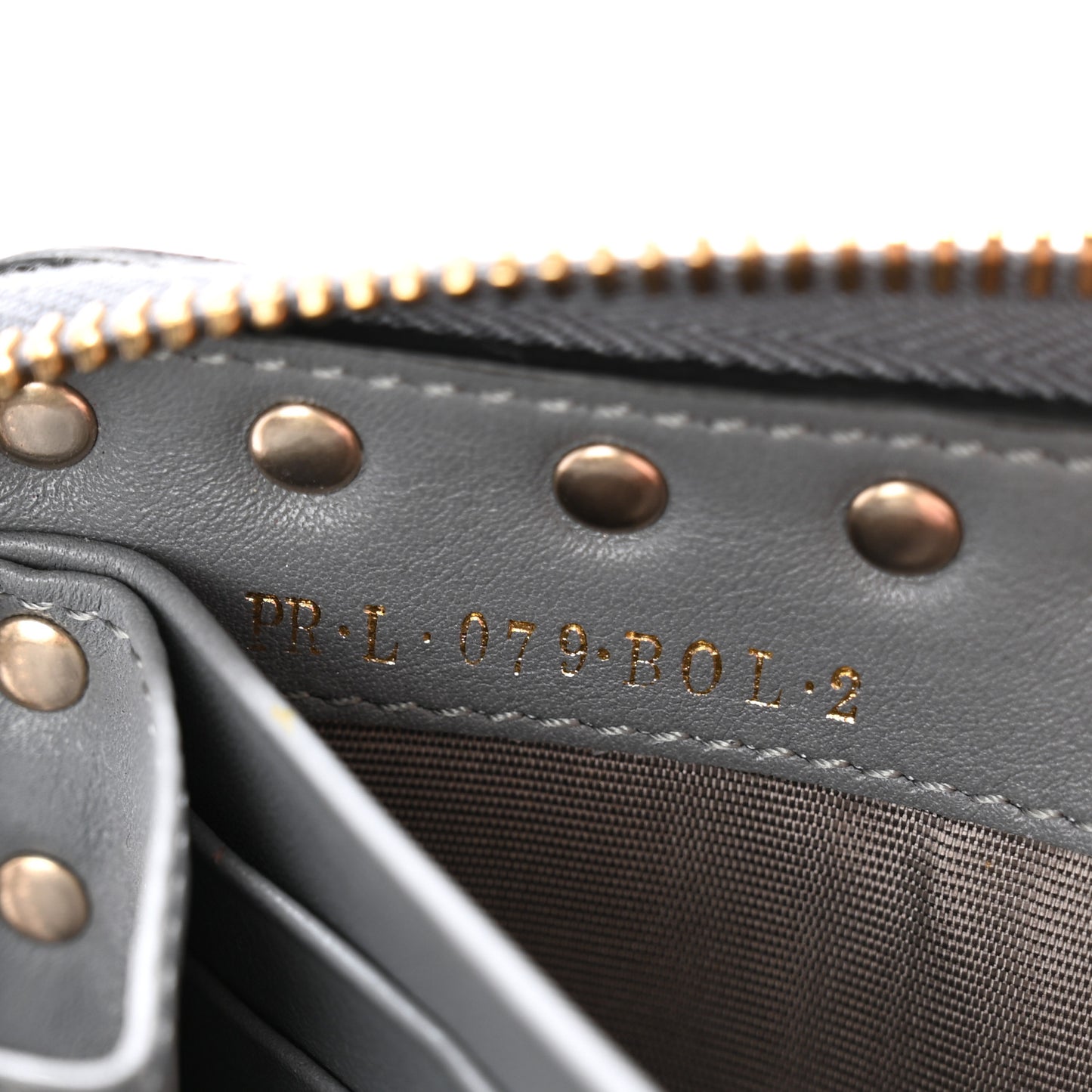Vitello Rockstud Zip Around Wallet Stone