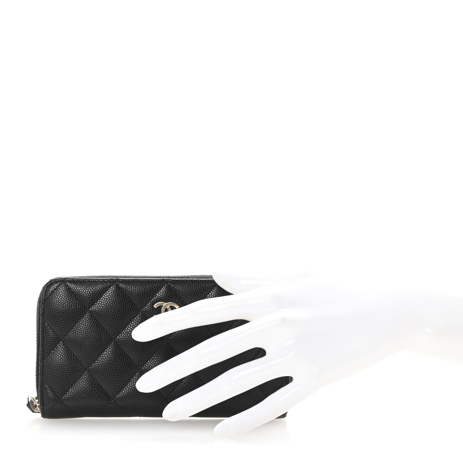 Chanel Caviar Quilted Medium Zip Around Wallet Black 2 of 9