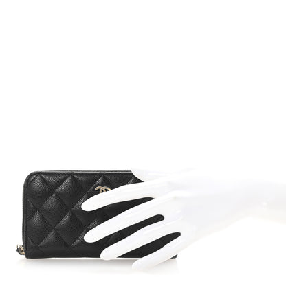Chanel Caviar Quilted Medium Zip Around Wallet Black 2 of 9