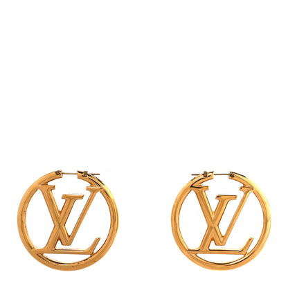 Louis Vuitton Metal Louise Hoop Earrings Gold 1 of 12