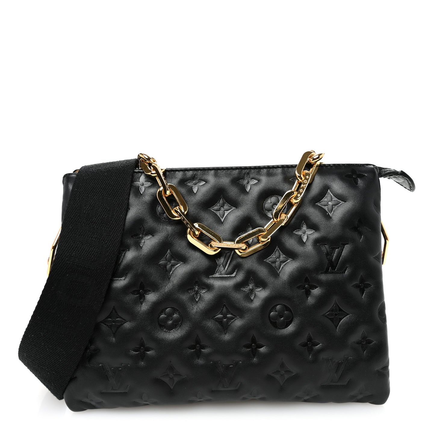 Lambskin Embossed Monogram Coussin PM Black