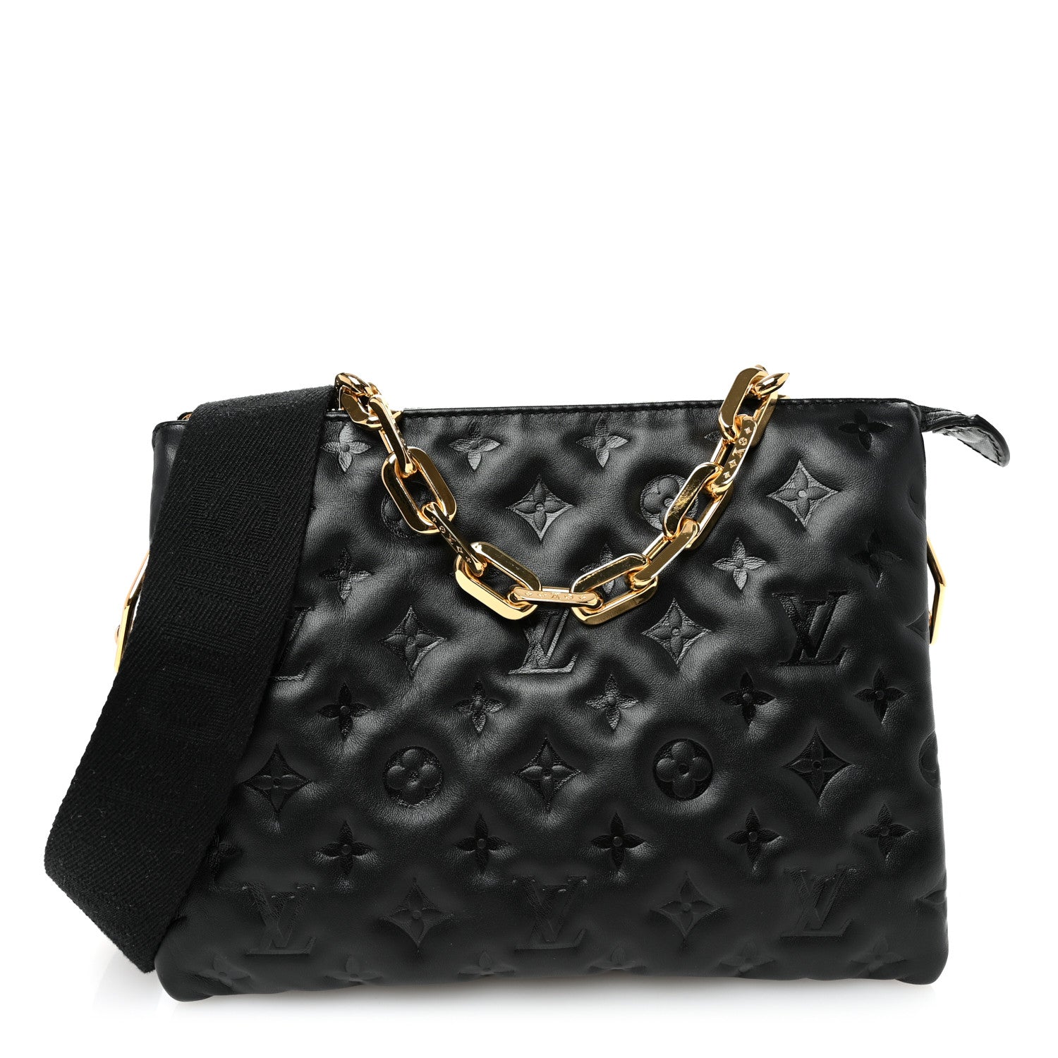 Louis Vuitton Lambskin Embossed Monogram Coussin PM Black 1 of 11