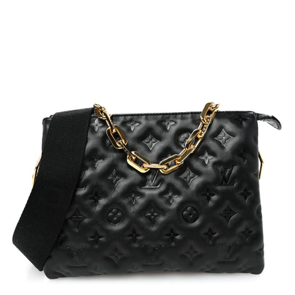 Louis Vuitton Lambskin Embossed Monogram Coussin PM Black 1 of 11