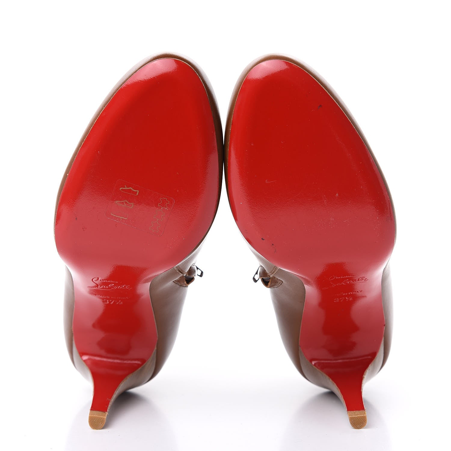 Christian Louboutin Calfskin Belle 85 Ankle Boots 37.5 Brown 6 of 12