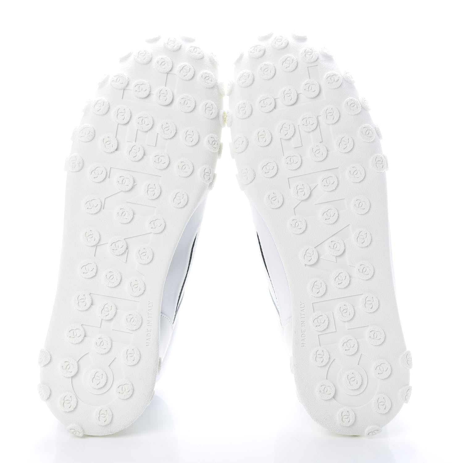 Chanel Calfskin Mesh Lycra Womens Logo High Top Sneakers 42 White 5 of 9