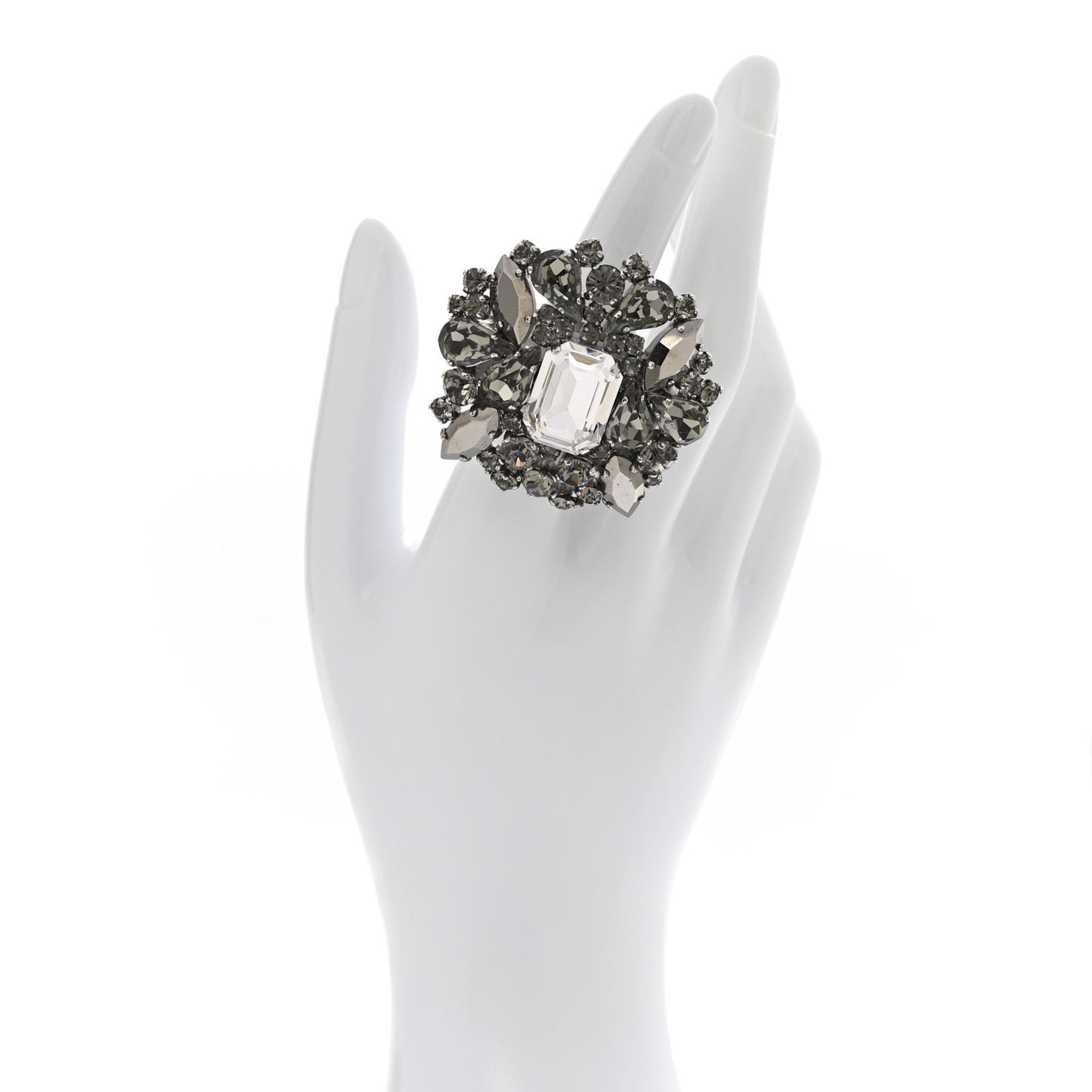 Crystal Cocktail Ring 54 7 Silver