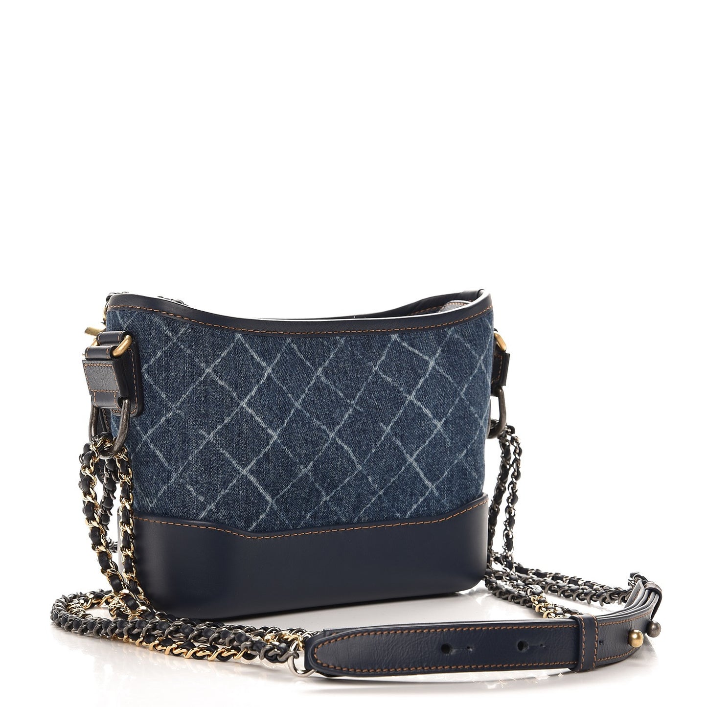 Denim Calfskin Small Gabrielle Hobo Blue