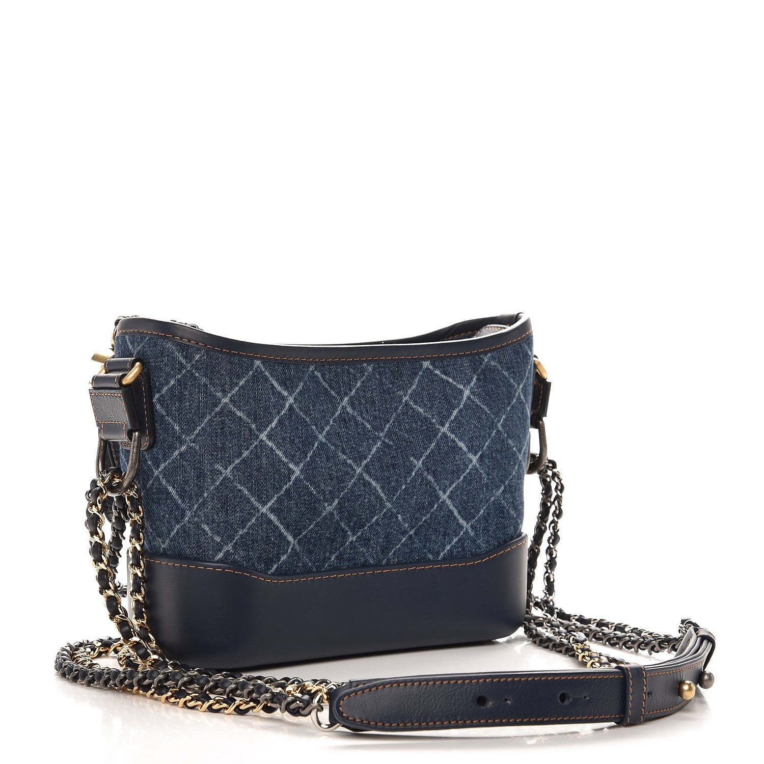Chanel Denim Calfskin Small Gabrielle Hobo Blue 4 of 8