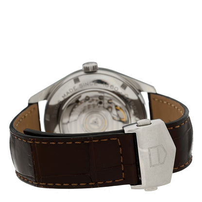 Tag Heuer Stainless Steel Alligator 38mm Carrera Calibre 7 Twin-Time Automatic Watch Silver WV2116-0 3 of 5