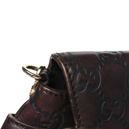 Gucci Guccissima Small Horsebit Chain Clutch Chocolate 14 of 14