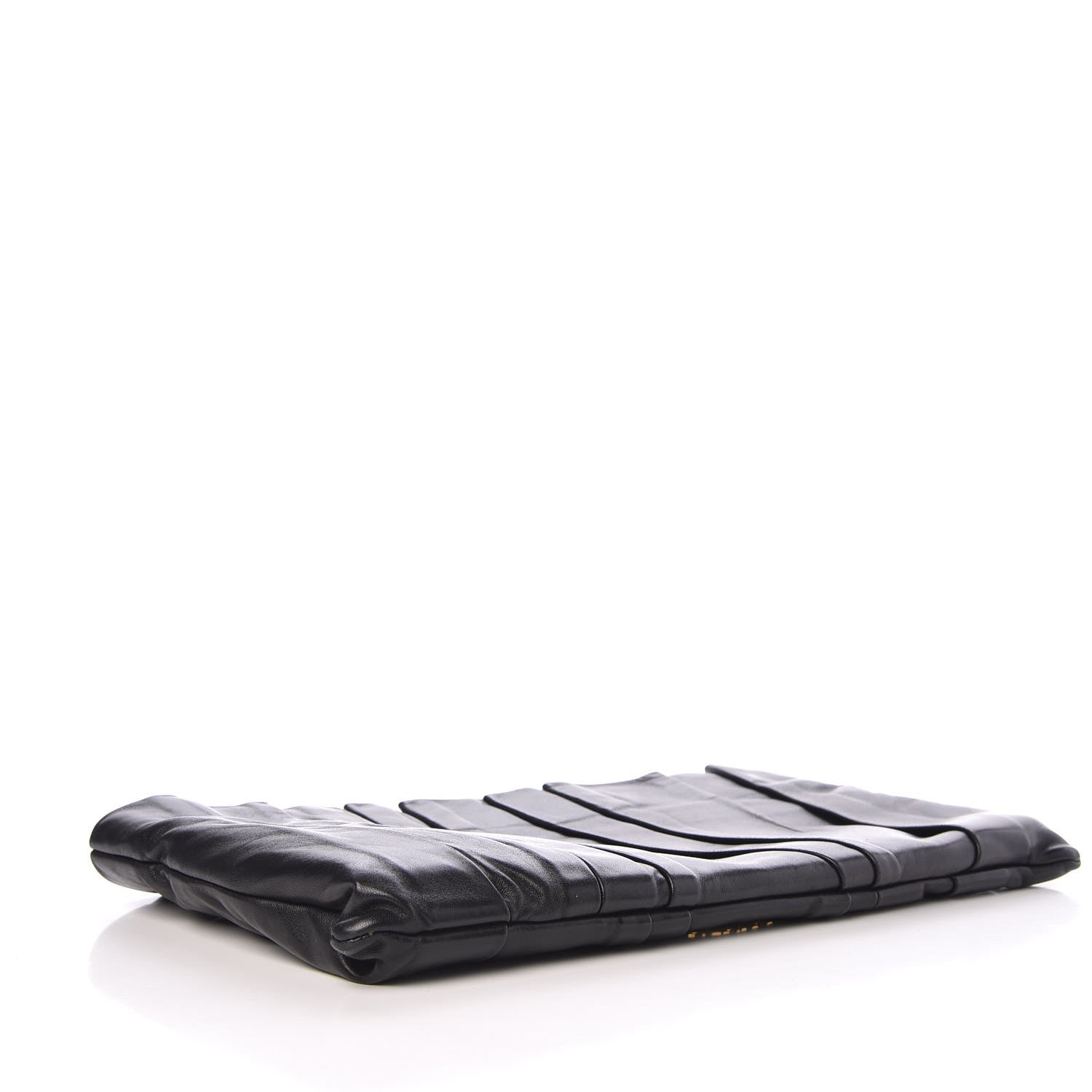 Prada Nappa Pleated Clutch Black 4 of 13