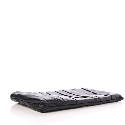 Prada Nappa Pleated Clutch Black 4 of 13