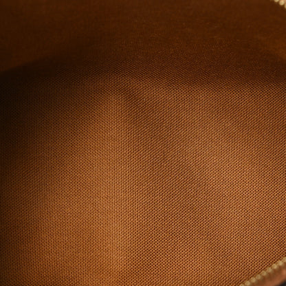 Celine Lambskin Triomphe Canvas Embroidered Logo Clutch With Chain Tan 5 of 8