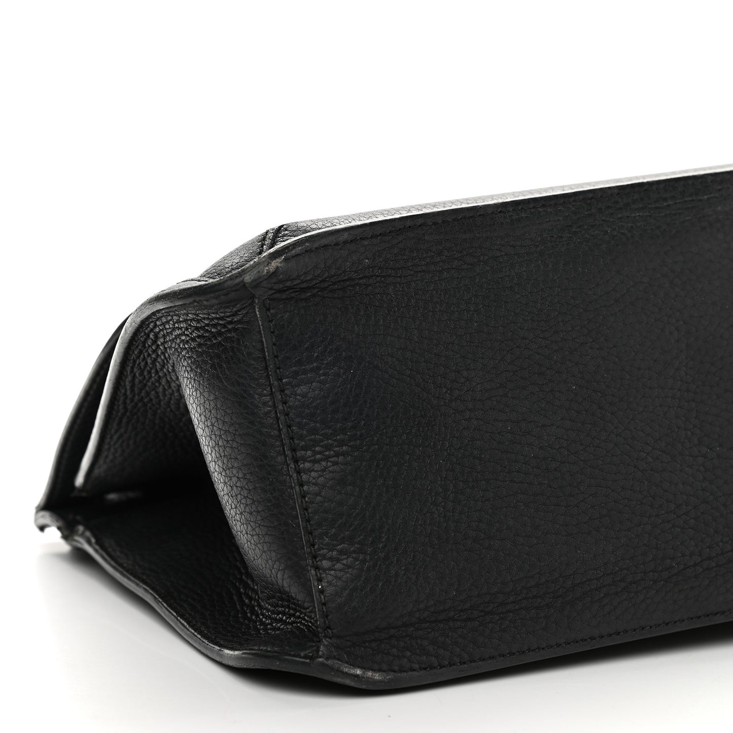 Pebbled Calfskin Medium Bamboo Daily Flap Shoulder Bag Black
