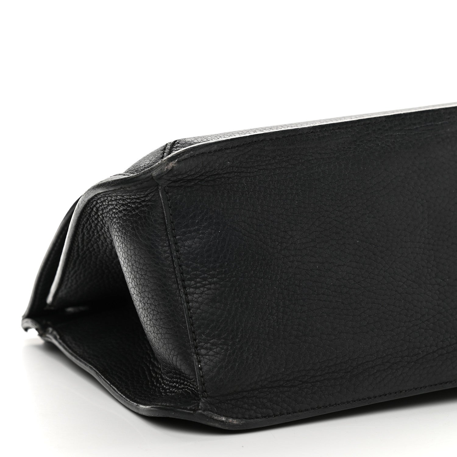 Gucci Pebbled Calfskin Medium Bamboo Daily Flap Shoulder Bag Black 7 of 17
