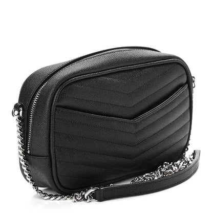Saint Laurent Grain De Poudre Matelasse Monogram Mini Lou Camera Bag Black 3 of 9
