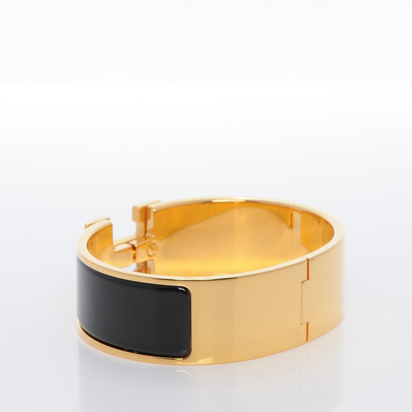 Enamel Wide Clic Clac H Bracelet GM Black