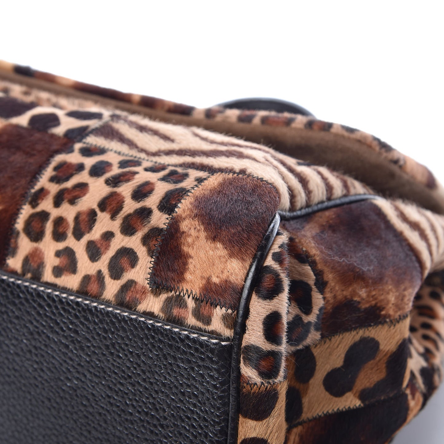 Calf Hair Animal Print Patchwork Large Miss Sicily Shopper Tote