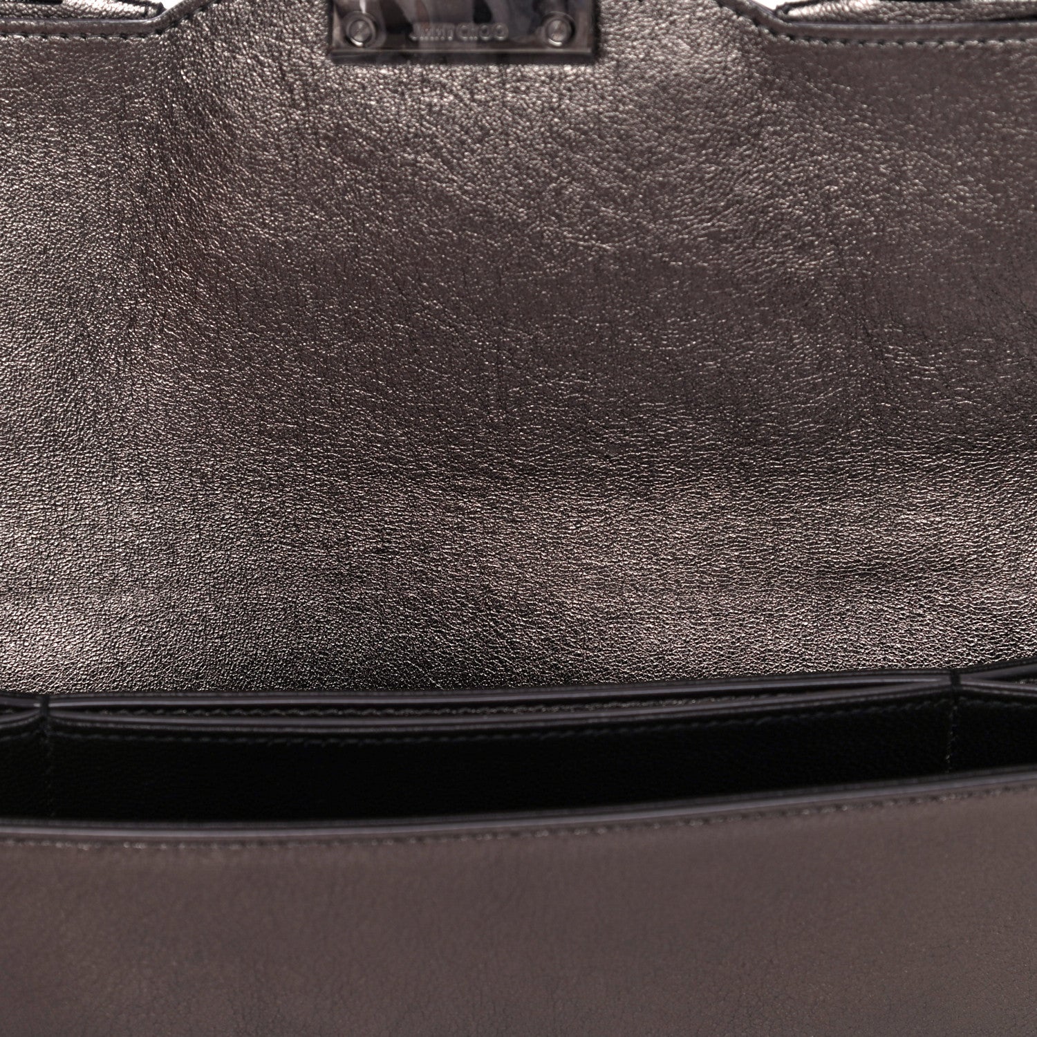 Jimmy Choo Calfskin Laser Cut Ruffled Isabella Clutch Gray 15 of 23
