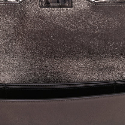 Jimmy Choo Calfskin Laser Cut Ruffled Isabella Clutch Gray 15 of 23