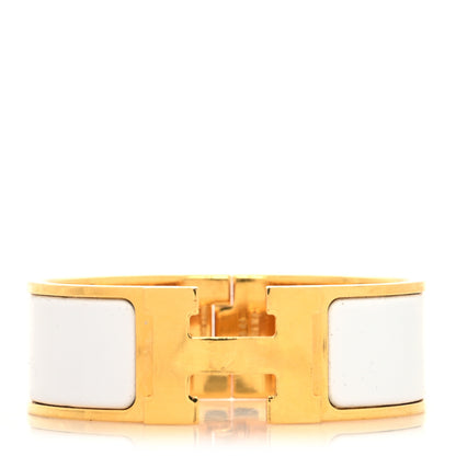Hermes Enamel Wide Clic Clac H Bracelet PM White 1 of 5