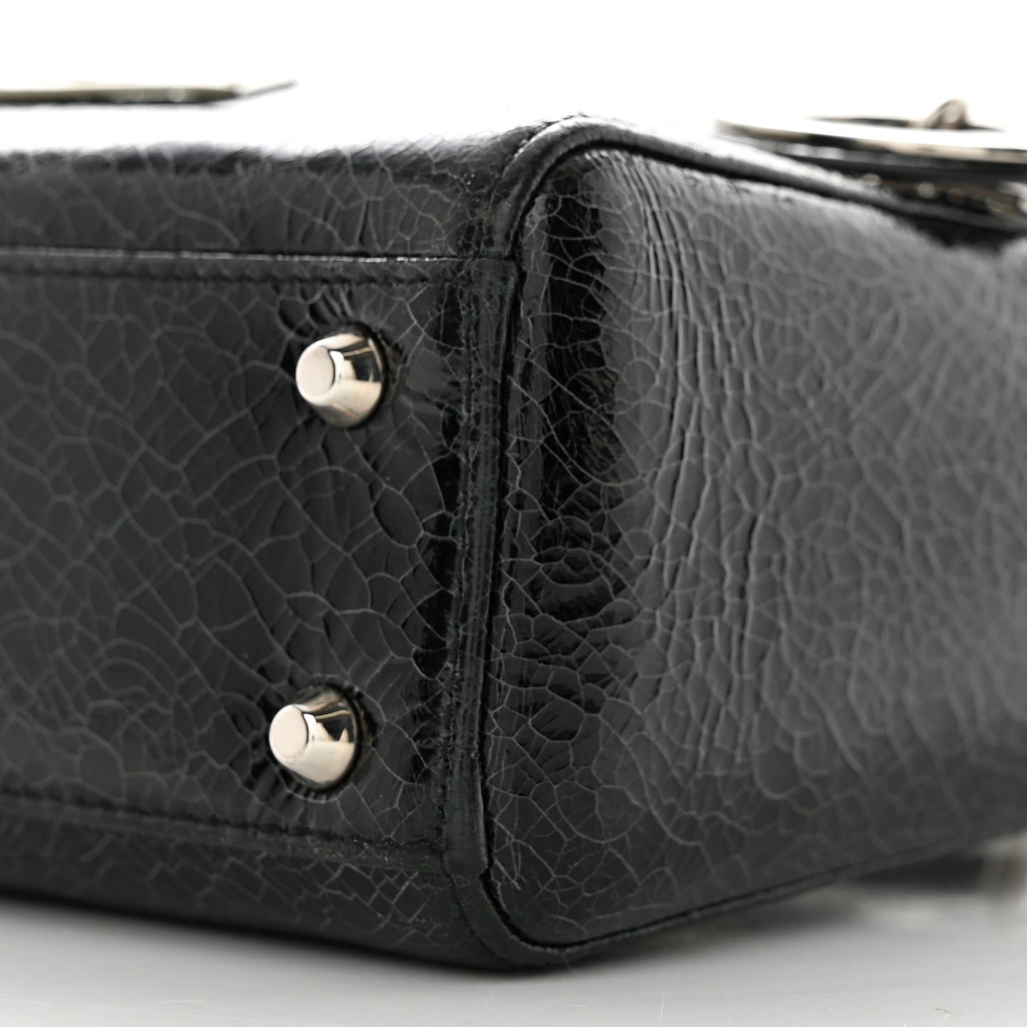 Ceramic Effect Deerskin Jeweled Swan Mini Lady Dior Black
