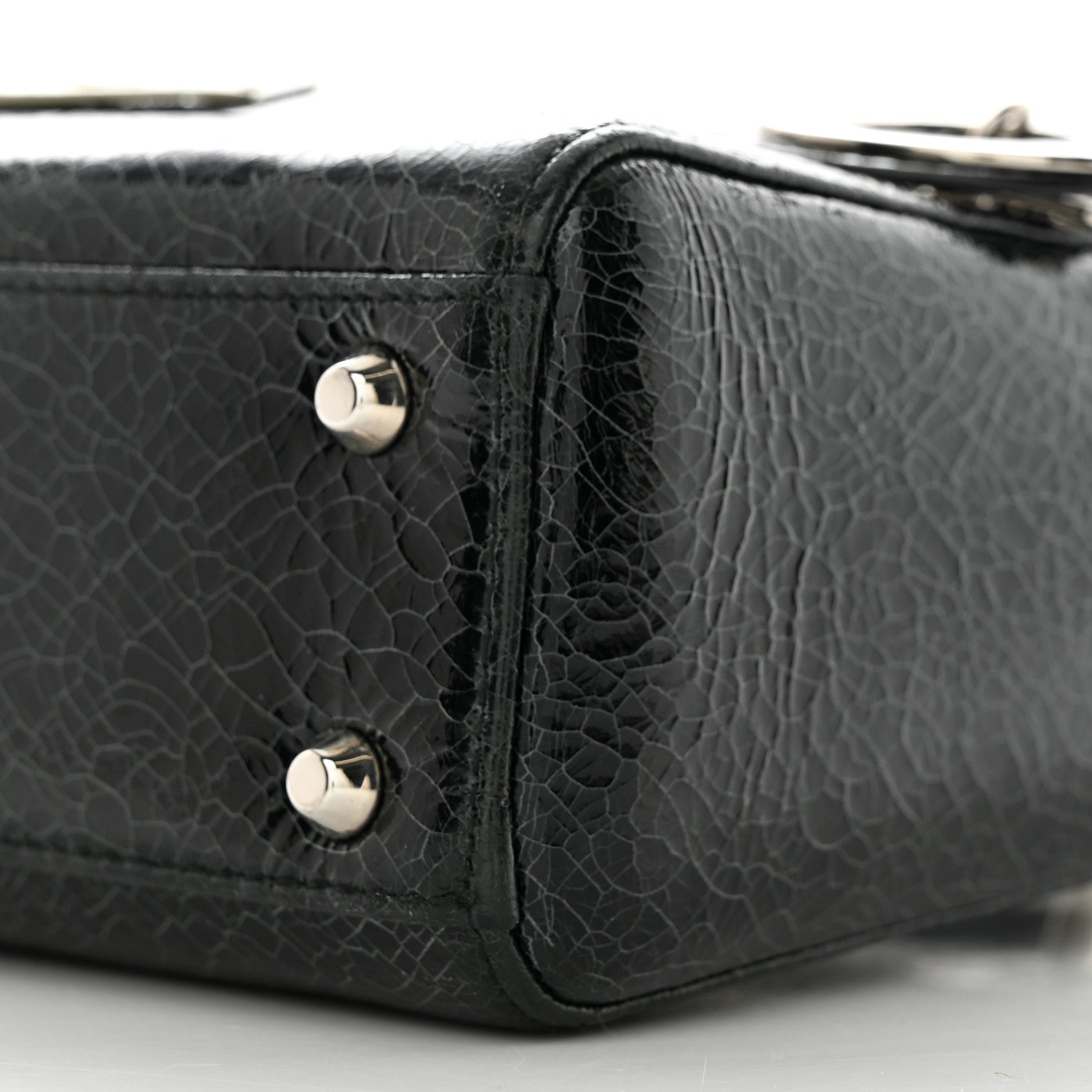 Christian Dior Ceramic Effect Deerskin Jeweled Swan Mini Lady Dior Black 10 of 10