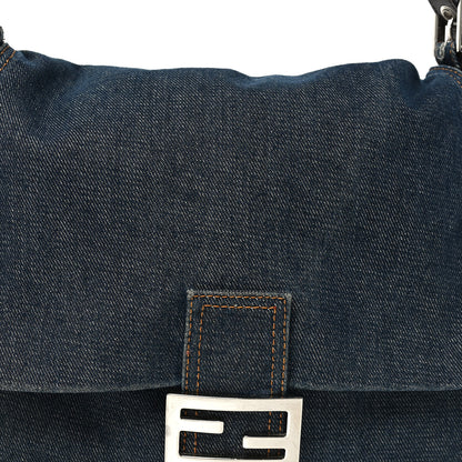 Fendi Denim Mama Baguette Blue 7 of 9