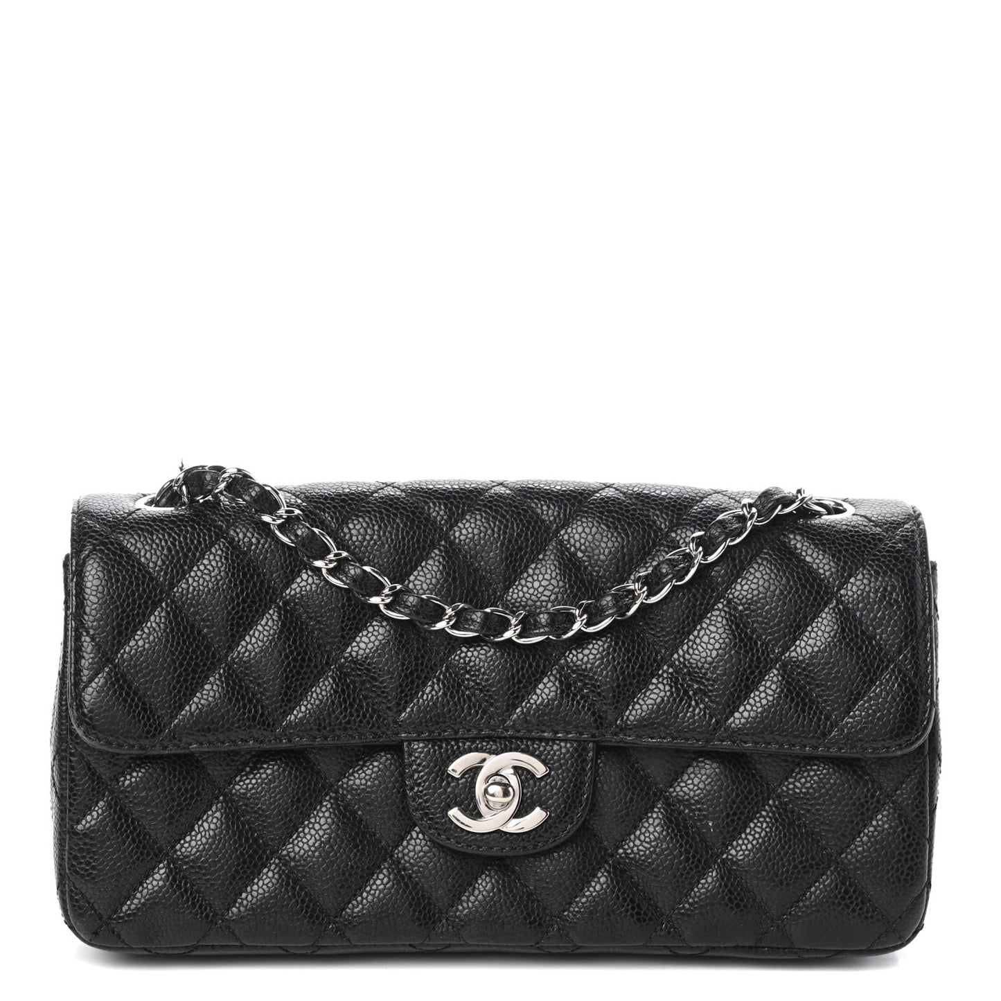 Caviar Quilted East West Flap Black