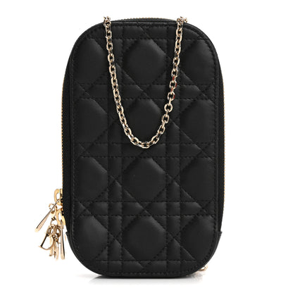Christian Dior Lambskin Cannage Lady Dior Phone Holder Black 1 of 11