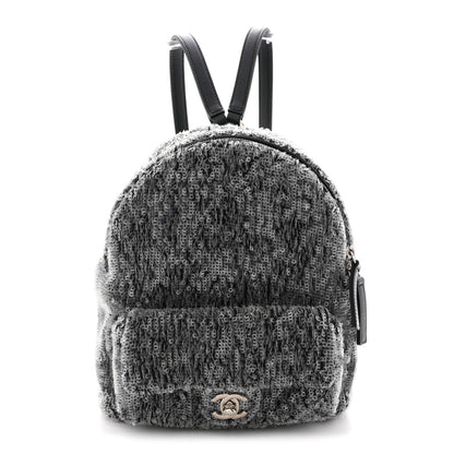 Chanel Sequin Waterfall Backpack Grey 1 of 10