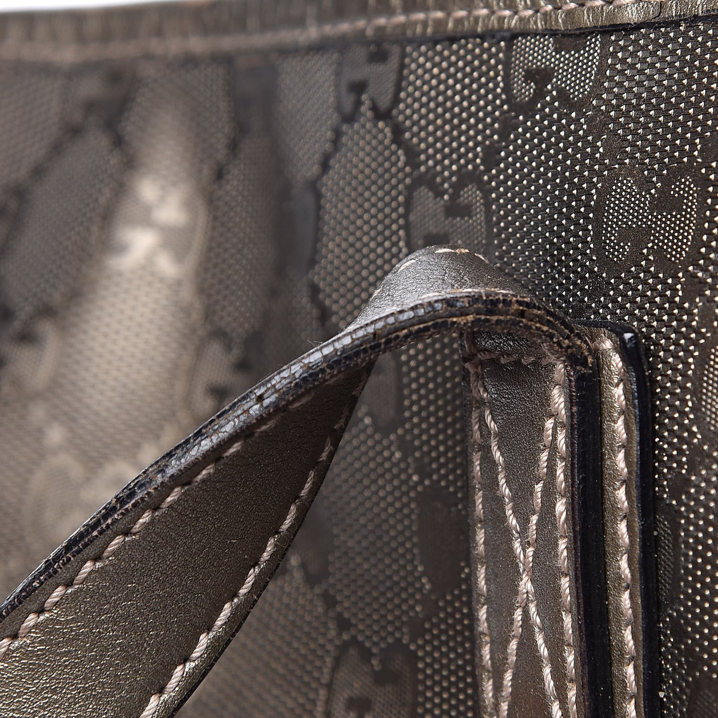 Imprime Monogram Medium Zippered Shopping Tote Pewter