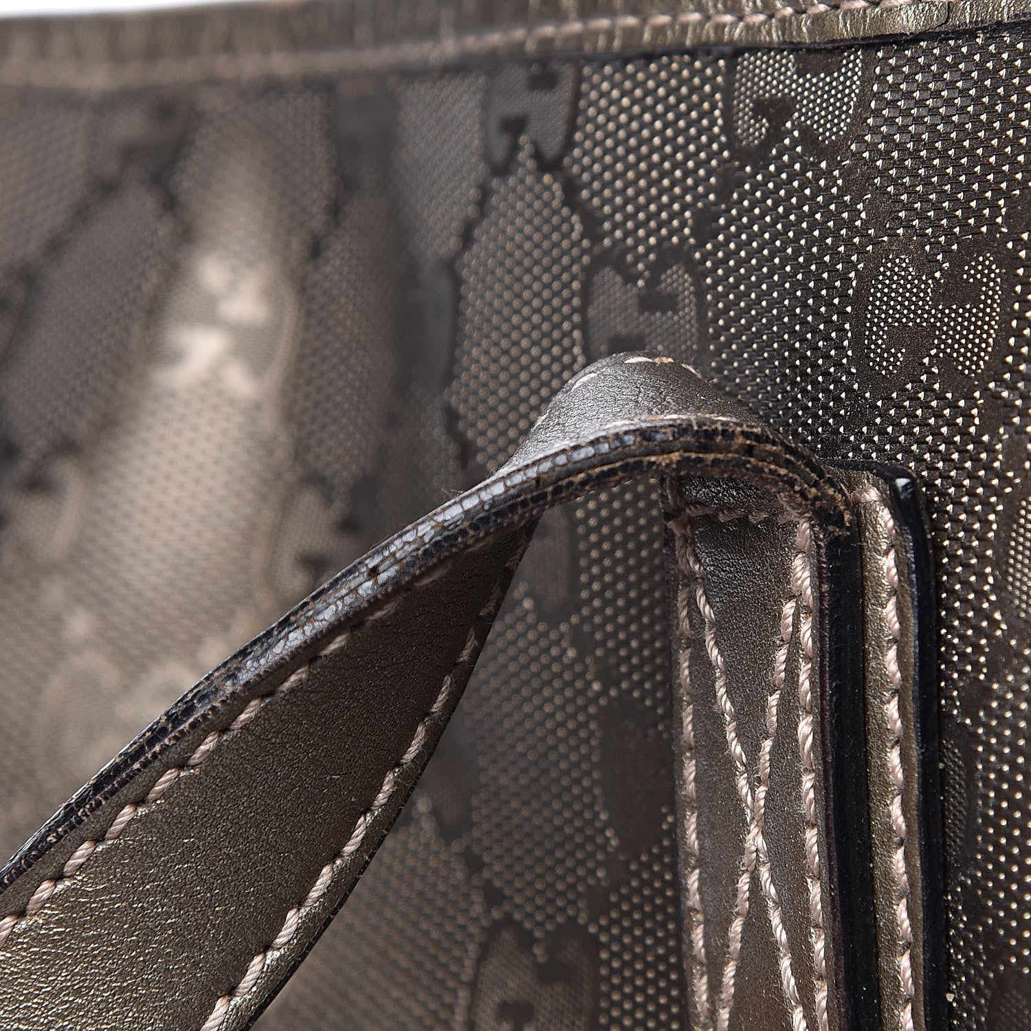 Gucci Imprime Monogram Medium Zippered Shopping Tote Pewter 15 of 16