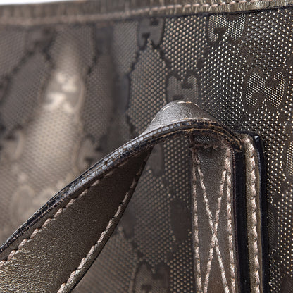 Gucci Imprime Monogram Medium Zippered Shopping Tote Pewter 15 of 16